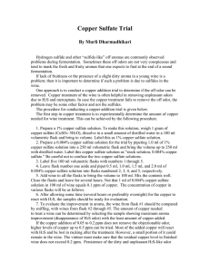 Copper Sulfate Trial