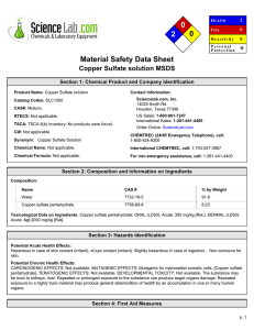 Material Safety Data Sheet Copper Sulfate solution