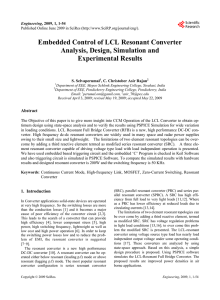 Embedded Control of LCL Resonant Converter Analysis, Design
