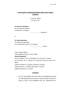 Advocate appeared: For the complainant: Mr. B. K. Basumatary, Ms