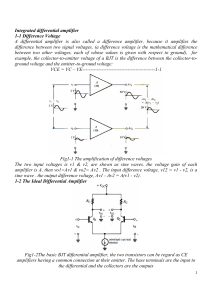 Integrated differential amplifier 1-1 Difference Voltage A differential