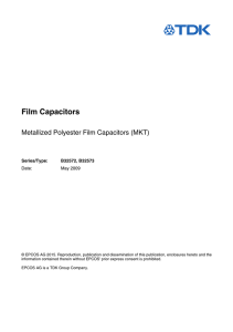 Film Capacitors Metallized Polyester Film Capacitors (MKT