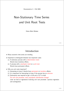 Non-Stationary Time Series and Unit Root Tests