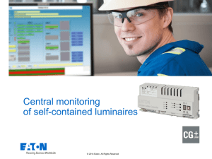 Central monitoring of self-contained luminaires