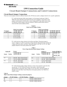 1395 Connection Guide Circuit Board Jumper - Allen