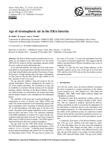 Age of stratospheric air in the ERA