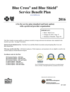 2016 Blue Cross and Blue Shield Service Benefit Plan