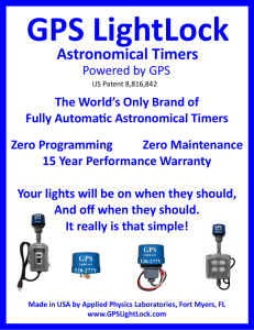 Astronomical Timers - GPS LightLock, GPS LightLock, Applied