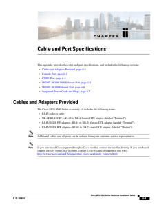 Cable and Port Specifications