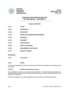 opss.prov 313 construction specification for hot mix asphalt