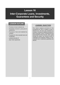 Inter-Corporate Loans, Investments, Guarantees and Security