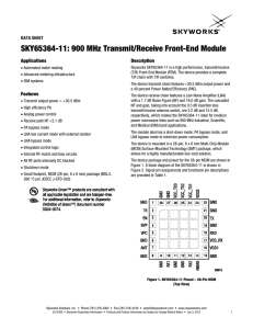 SKY65364-11 900 MHz Transmit/Receive Front