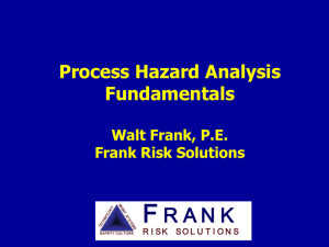 Process Hazard Analysis Fundamentals Walt Frank, Frank