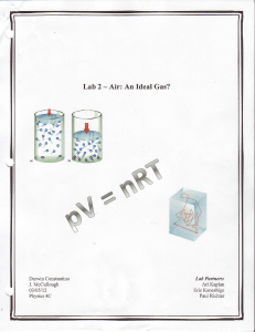 Lab2 -Air: An Ideal Gas?