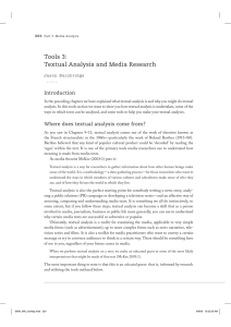 Tools 3: Textual Analysis and Media Research
