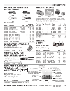 connectors solderless terminals fahnestock spring clip terminal