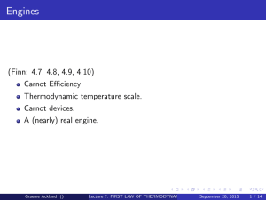 Lecture 7: FIRST LAW OF THERMODYNAMICS