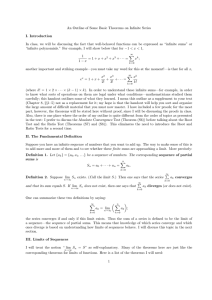 An Outline of Some Basic Theorems on Infinite Series I. Introduction