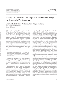 Costly Cell Phones: The Impact of Cell Phone Rings on Academic