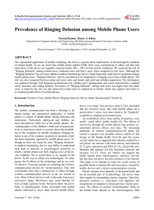 Prevalence of Ringing Delusion among Mobile Phone Users