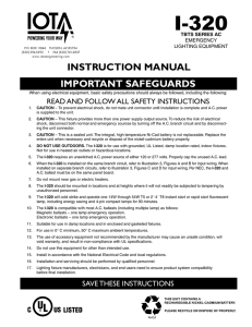 I-320 Instruction Manual