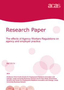 The effects of Agency Workers Regulations on agency and