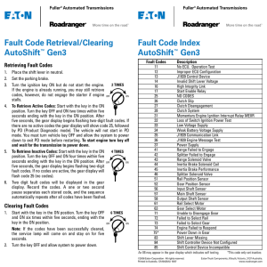 Fault Code Retrieval/Clearing AutoShift™ Gen3 Fault