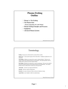 Plasma Etching Outline