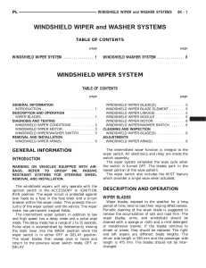 WINDSHIELD WIPER and WASHER SYSTEMS