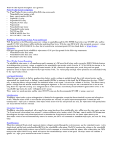 Wiper/Washer System Description and Operation Wiper/Washer System