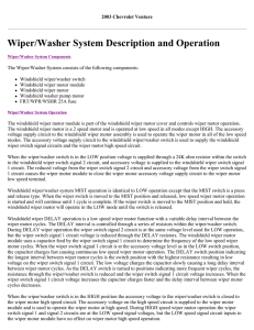 Wiper/Washer System Description and Operation