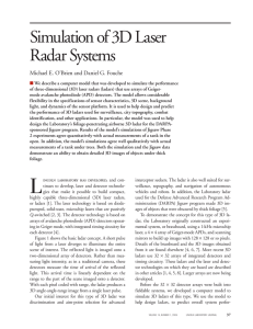 Simulation of 3D Laser Radar Systems