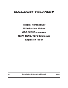 Integral Horsepower AC Induction Motors ODP, WPI Enclosures