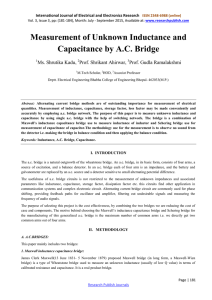 Measurement of Unknown Inductance and Capacitance by A.C. Bridge