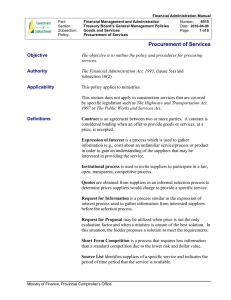 Section 4515 Procurement for Services