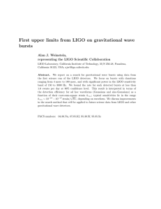 First upper limits from LIGO on gravitational wave bursts