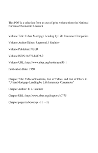 Table of Contents, List of Tables, and List of Charts to "Urban