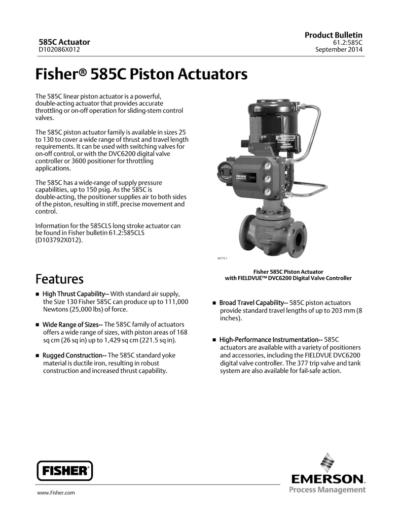 Fisher 585c Piston Actuator Welcome To Emerson Process