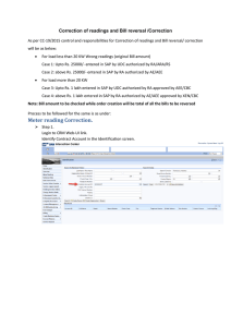Meter reading Correction.