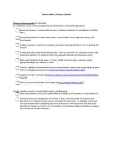 Course Outline (Syllabus) Checklist Minimum Requirements [UPS
