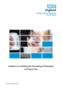 Guidance on initiating the Prescribing of Donepezil in Primary Care