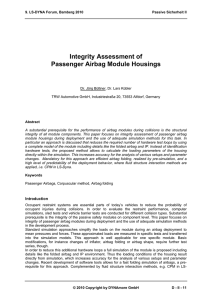 Integrity Assessment of Passenger Airbag Module Housings - LS-DYNA