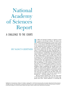 National Academy of Sciences Report