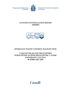 AVIATION INVESTIGATION REPORT A05F0025 HYDRAULIC