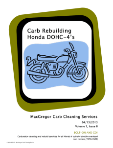 Carb Rebuilding Honda DOHC-4`s