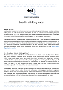 Lead in drinking water - Drinking Water Inspectorate