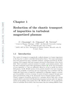 Chapter 1 Reduction of the chaotic transport of impurities