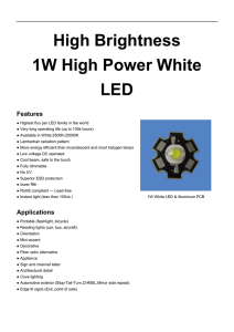 High Brightness 1W High Power White LED