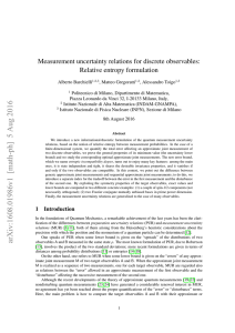 Measurement uncertainty relations for discrete observables