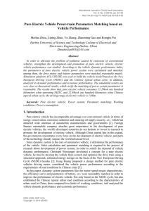 Pure Electric Vehicle Power-train Parameters Matching